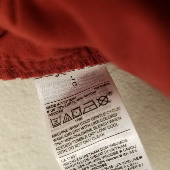 NWT Old Navy Linen Blend Crop Pants Red Size L - Picture 4 of 4